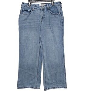 Hollister Low Rise Baggy Jeans Light Wash Y2K Revival Skater Wide Leg 10R W31